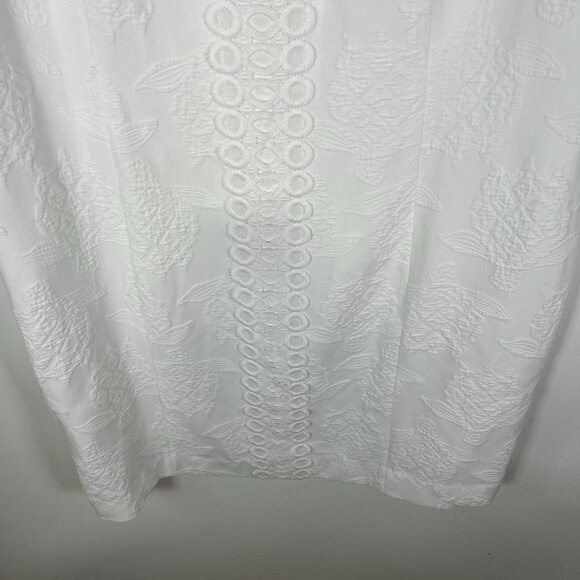 Lilly Pulitzer MILA STRETCH SHIFT DRESS White Turtle Pucker Jacquard Women’s 16 - Picture 4 of 12